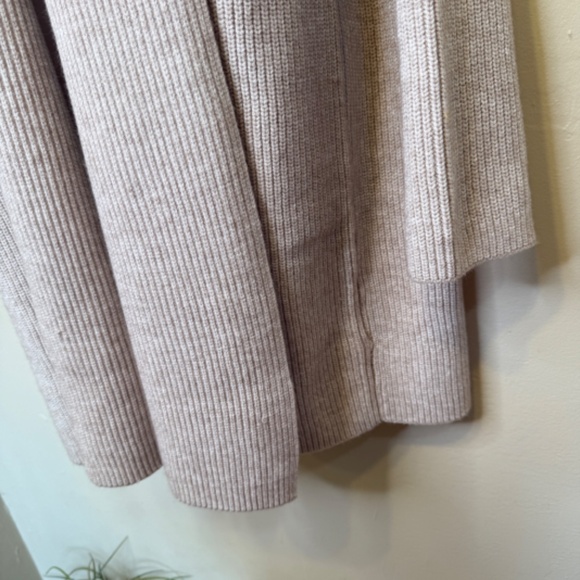 Ann Taylor | Shawl Collar Coatigan Open Front Oatmeal Knit Relaxed Cardigan - Picture 10 of 15